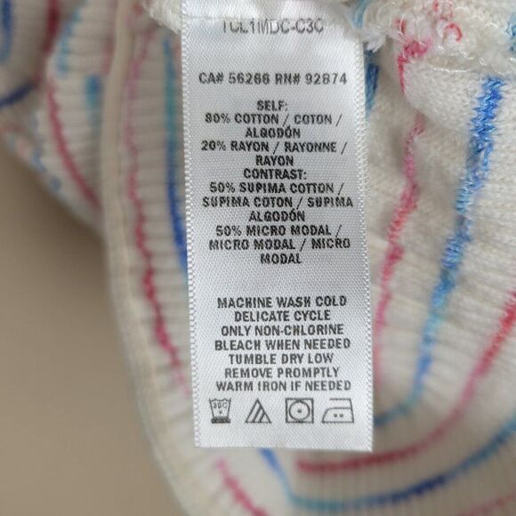 Splendid Stretchy Knit Striped Tank Top Sleeveless White Blue Red Size S - Picture 10 of 11